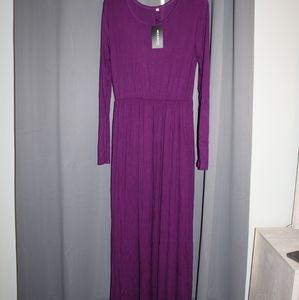 Long Sleeve Purple Maxi Dress